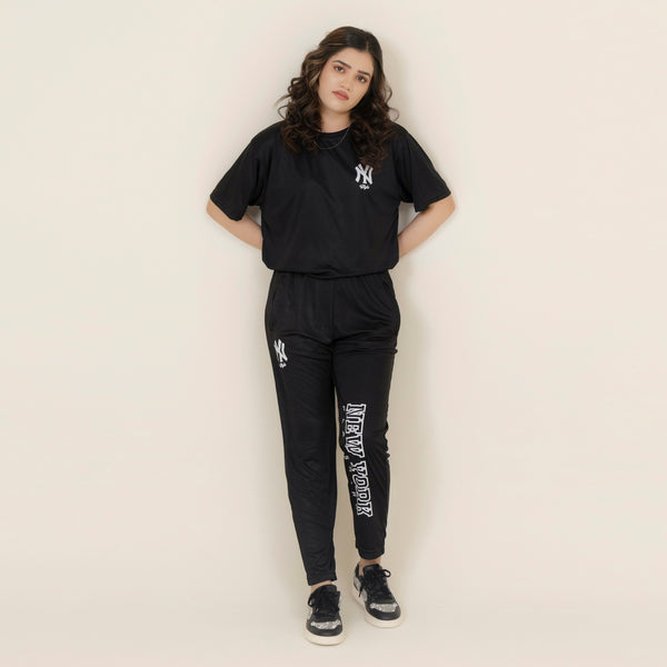 Lightweight NY Graphic Tracksuit – Jet Black
