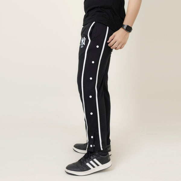 Men's NY Logo Side-Button Trouser – Black & White
