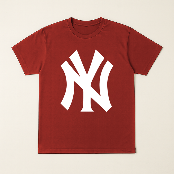 Men's Bold NY Emblem Tee – Classic Maroon