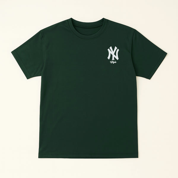 Men's Forest Green NY Style Logo Casual Shirt
